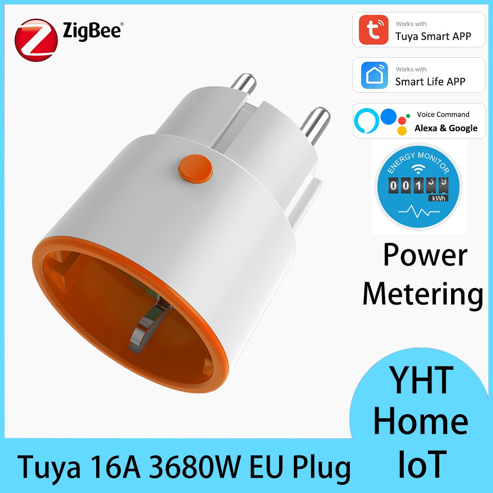 Tuya ZigBee3.0 16A ° WiFi EU Ʈ ÷ ܼƮ  ȣ Google Alexa   ۵,  ʿ 